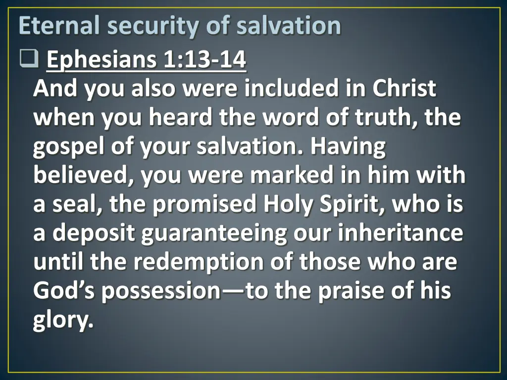 eternal security of salvation ephesians