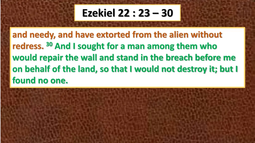 ezekiel 22 23 30 2