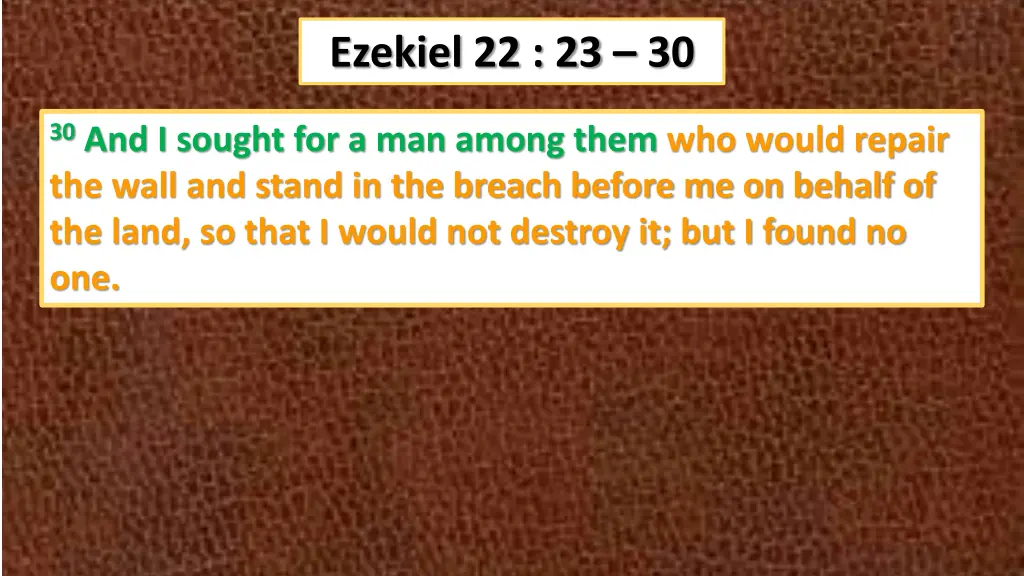 ezekiel 22 23 30 3