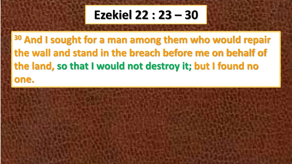 ezekiel 22 23 30 6