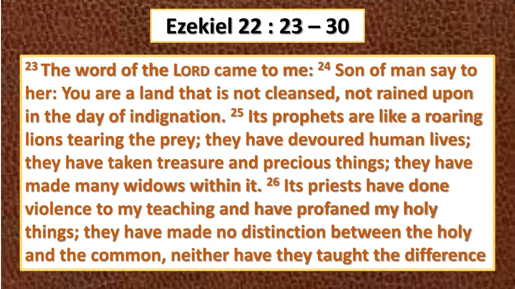 ezekiel 22 23 30