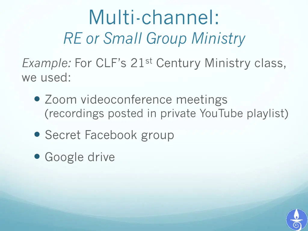 multi channel re or small group ministry