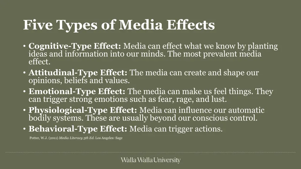 five types of media effects