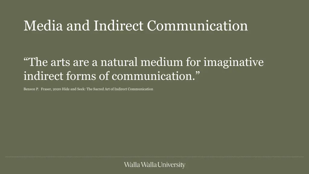 media and indirect communication