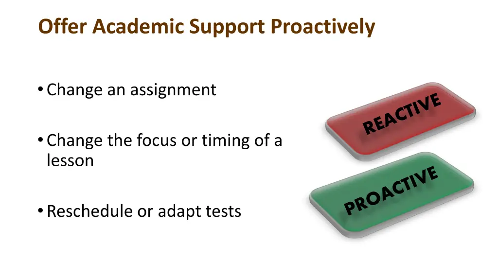 offer academic support proactively