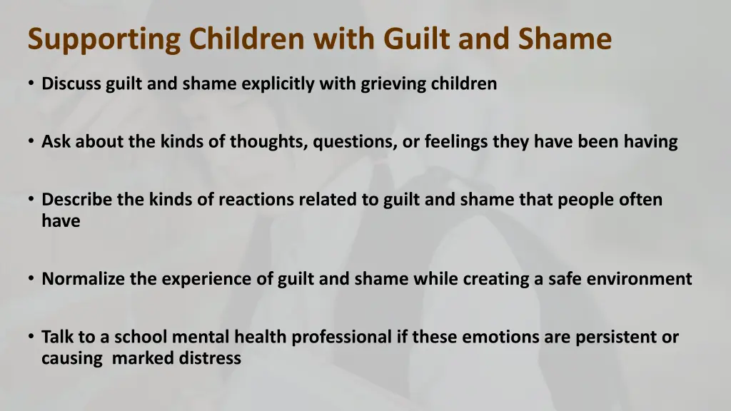 supporting children with guilt and shame