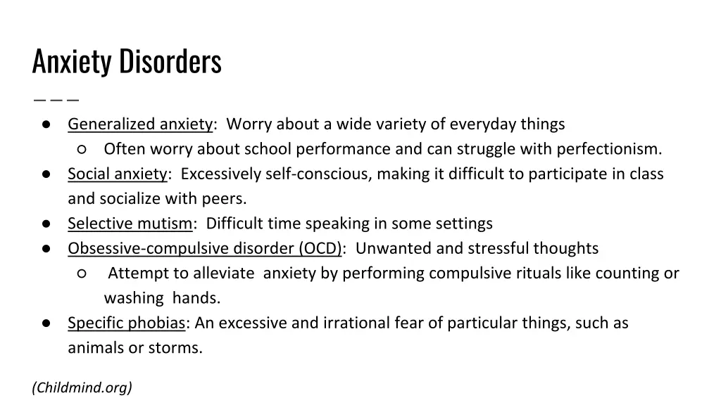 anxiety disorders