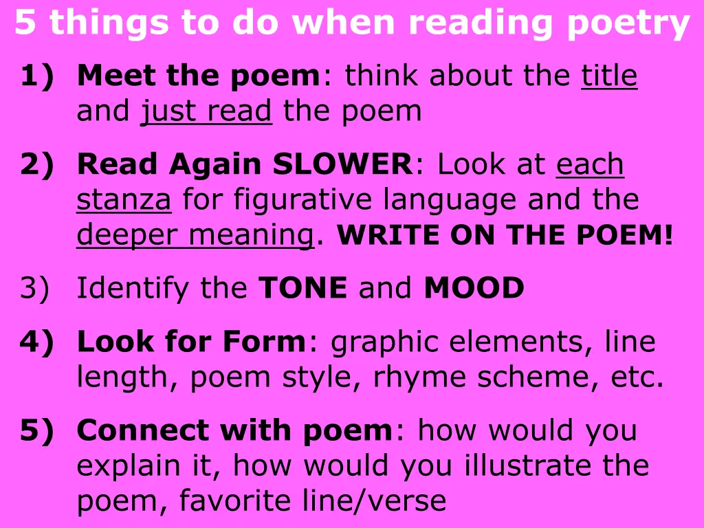 5 things to do when reading poetry