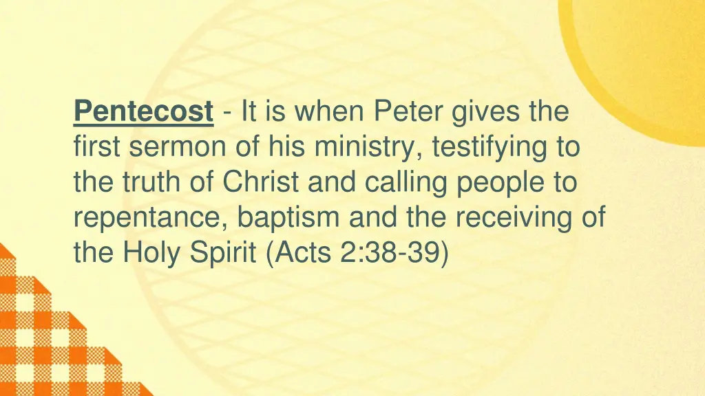 pentecost it is when peter gives the first sermon