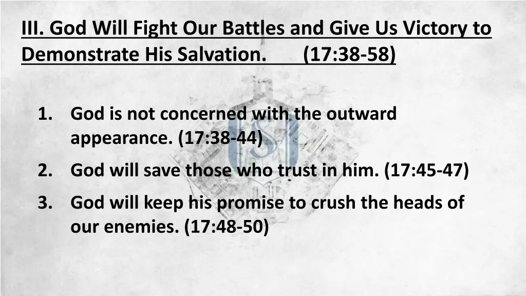 iii god will fight our battles and give 3