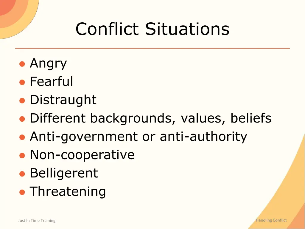 conflict situations