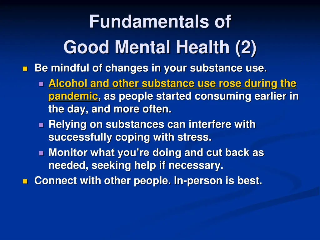 fundamentals of good mental health 2