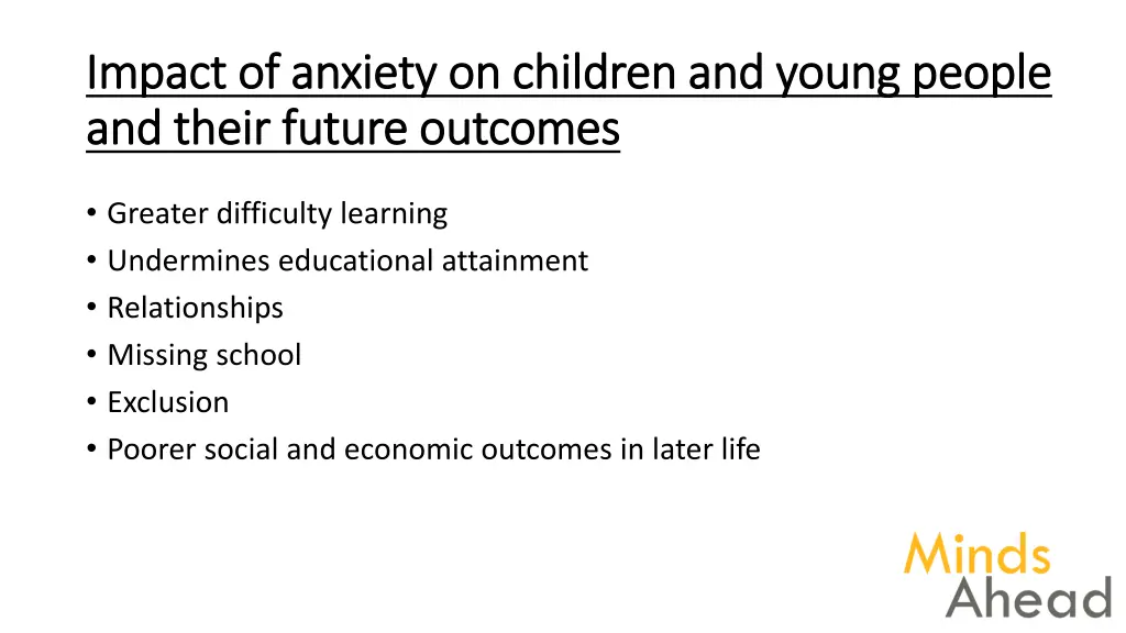 impact of anxiety on children and young people