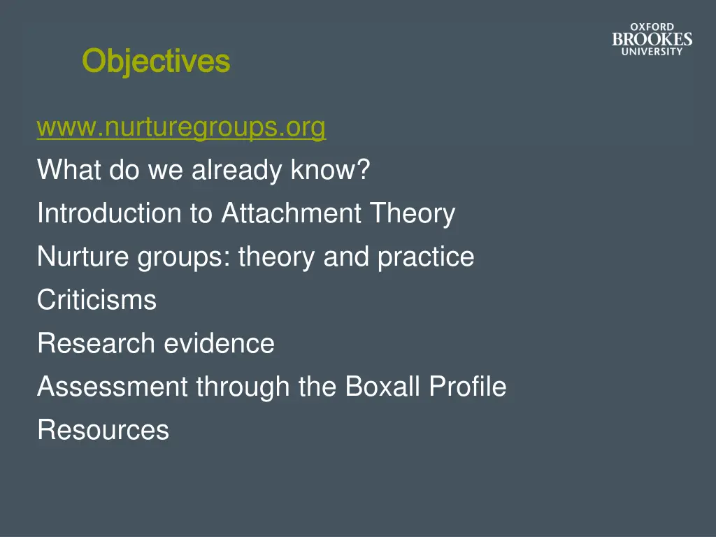 objectives objectives