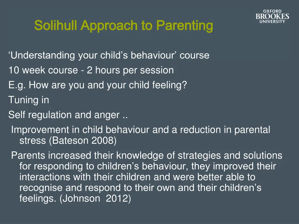 solihull approach to parenting solihull approach