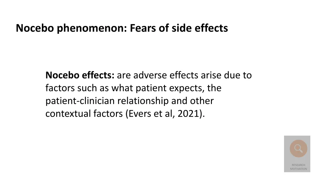 nocebo phenomenon fears of side effects