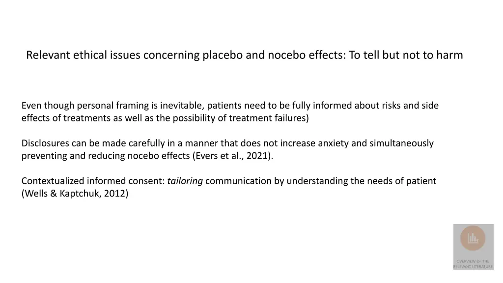 relevant ethical issues concerning placebo