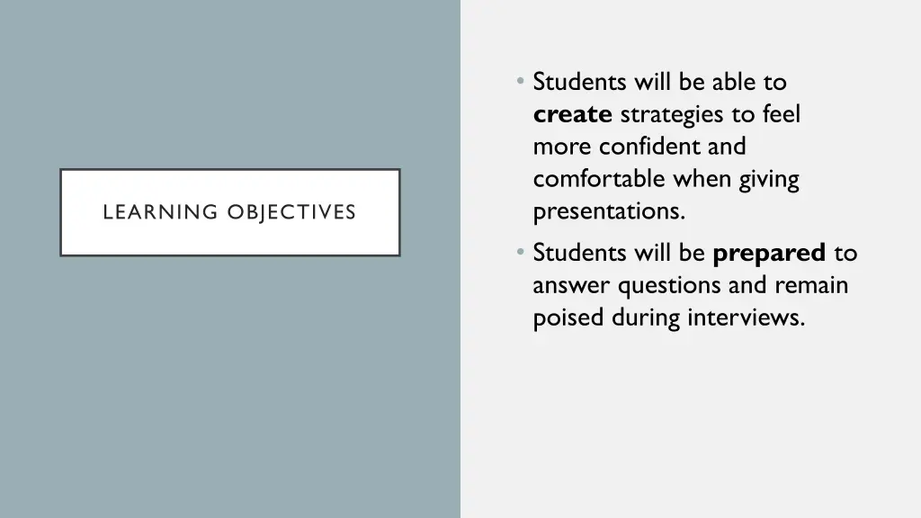 students will be able to create strategies