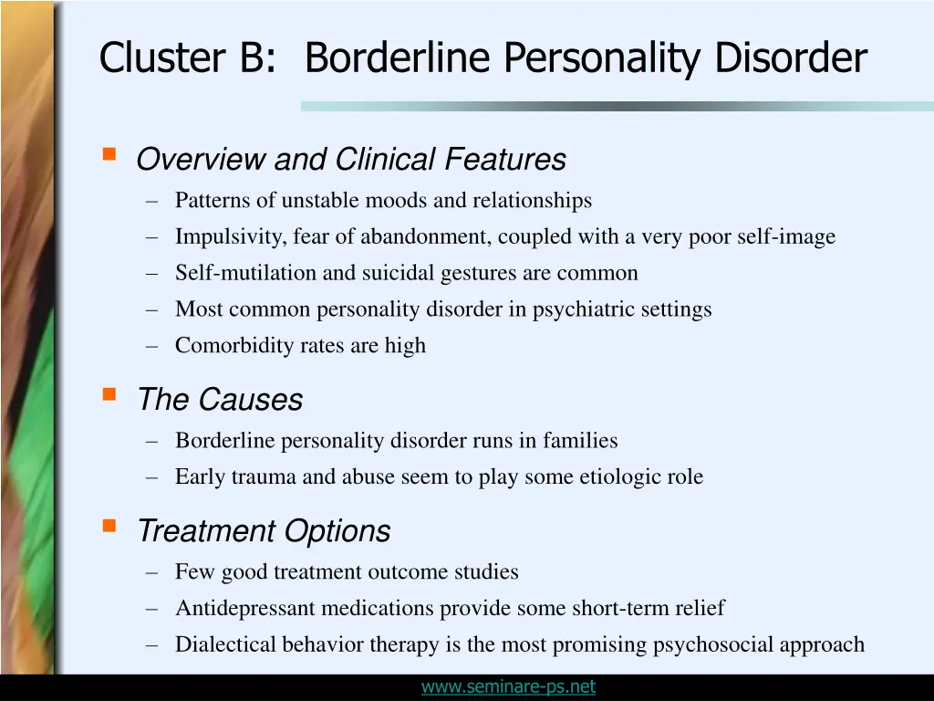 cluster b borderline personality disorder