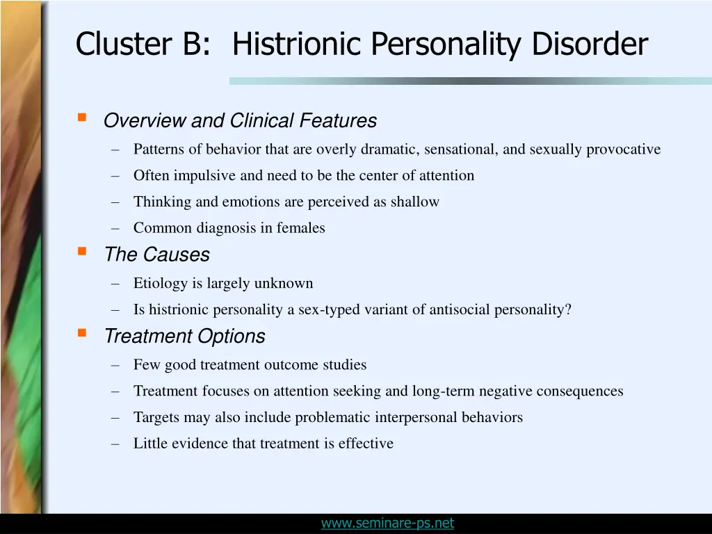 cluster b histrionic personality disorder