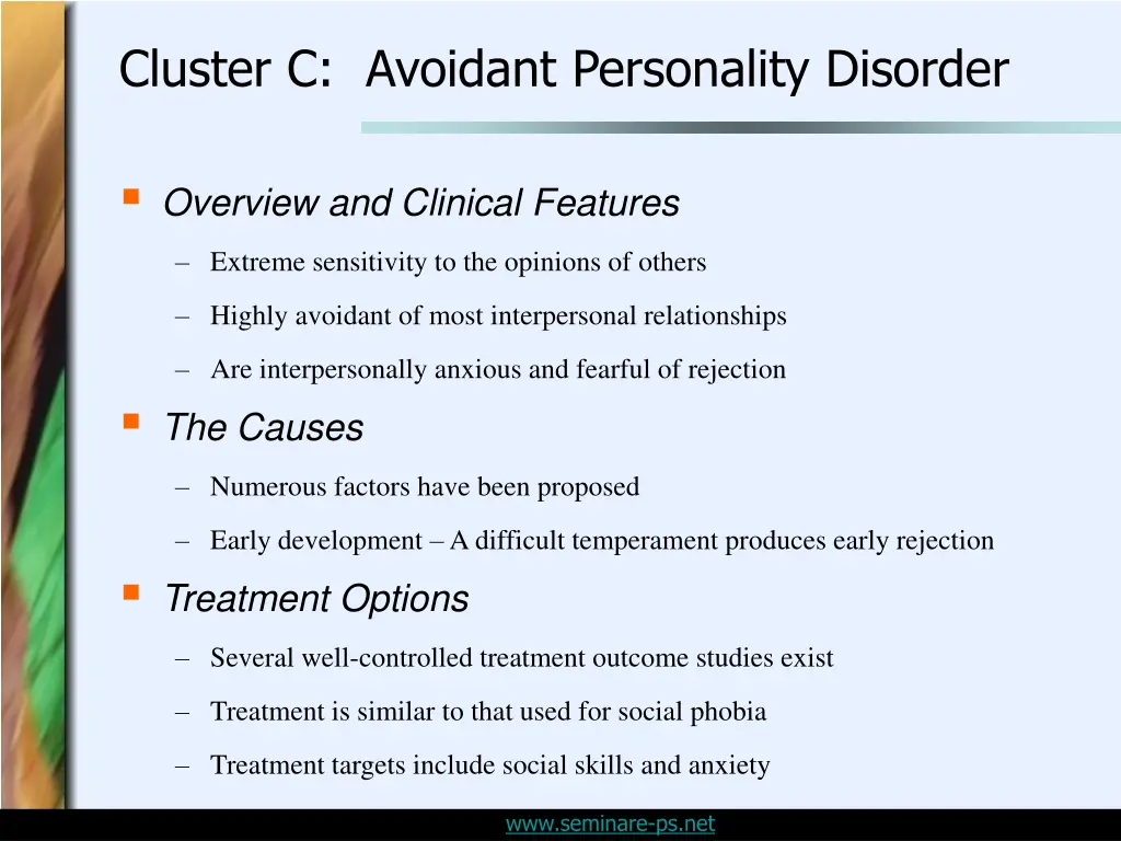 cluster c avoidant personality disorder