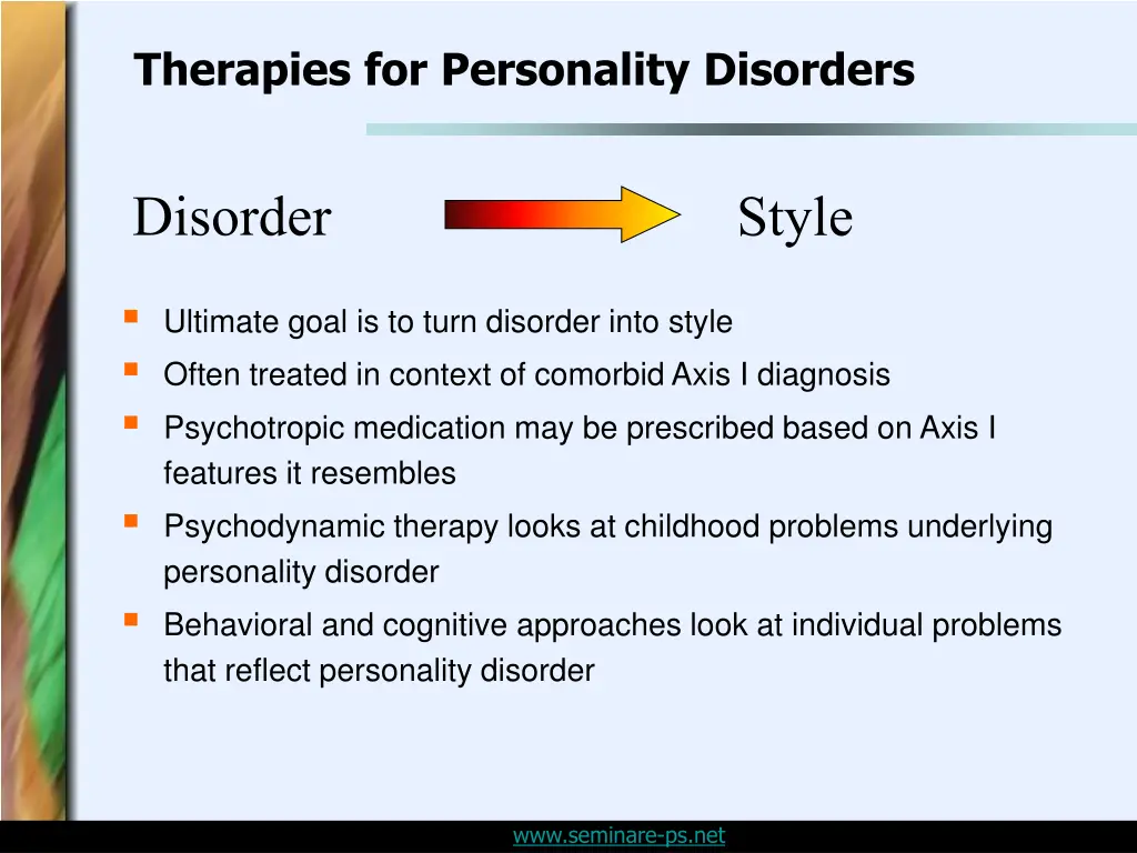 therapies for personality disorders