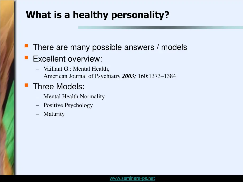 what is a healthy personality