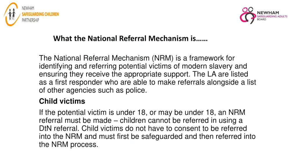 wha t the national referral mechanism is