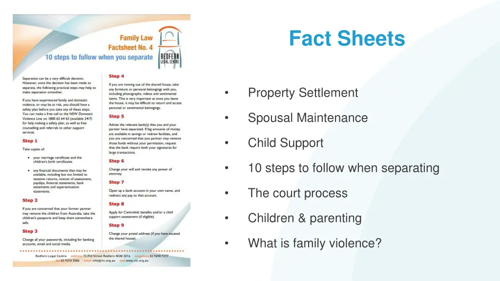 fact sheets