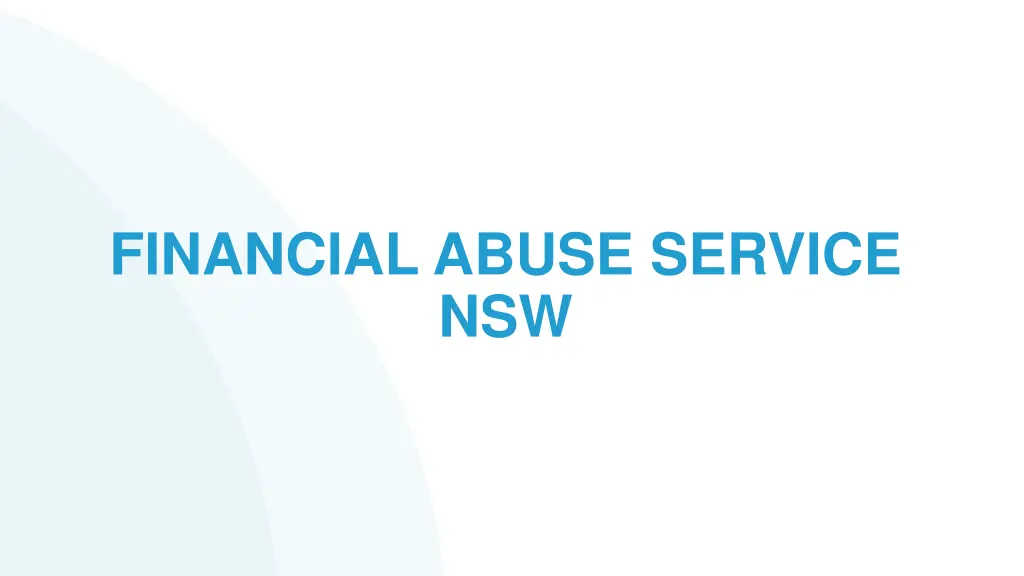 financial abuse service nsw