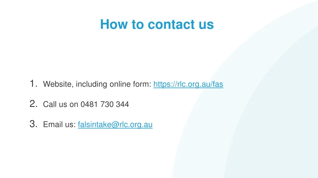 how to contact us