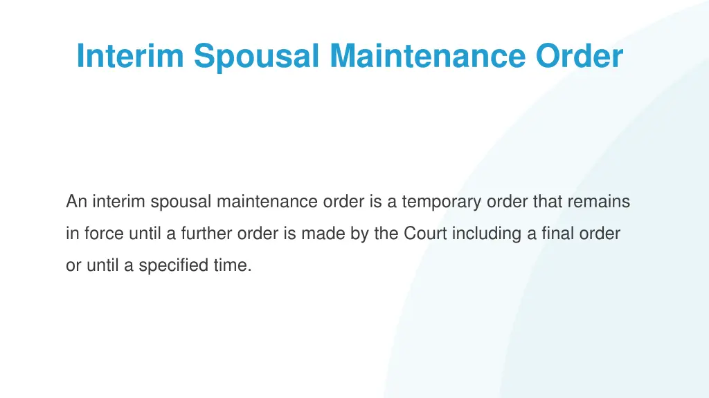 interim spousal maintenance order