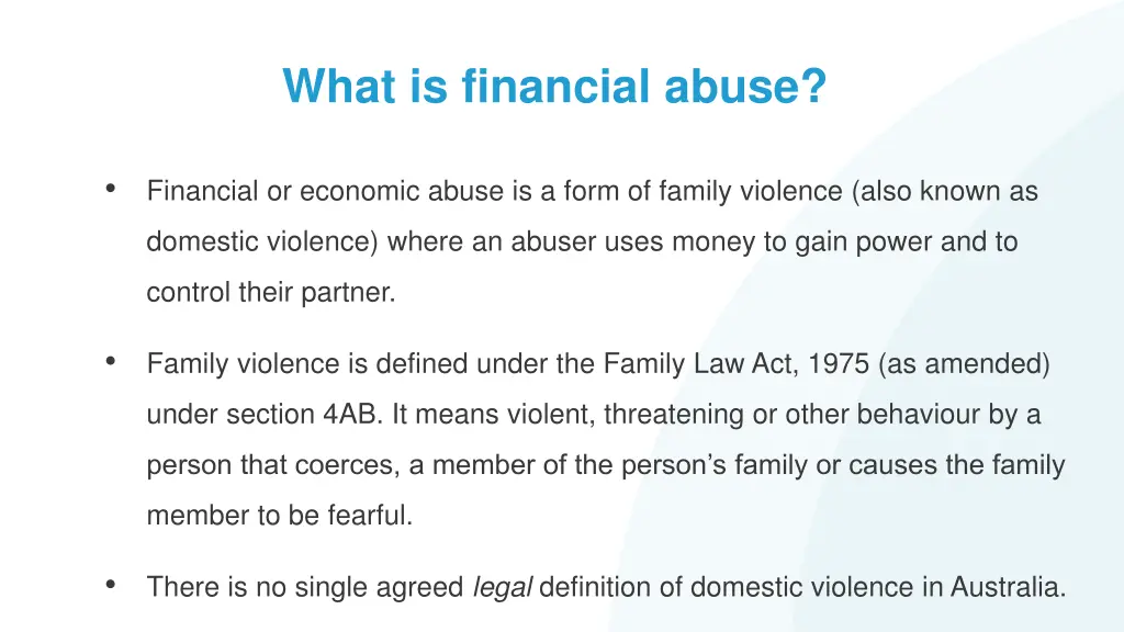 what is financial abuse