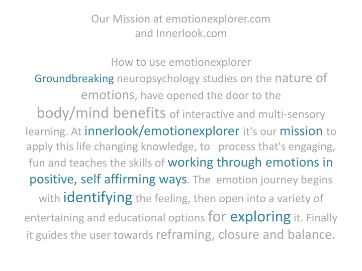 our mission at emotionexplorer com and innerlook