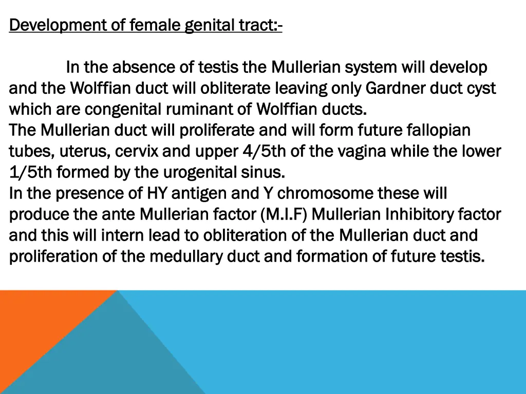 development of female genital tract development