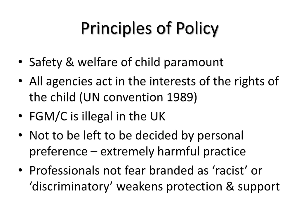 principles of policy