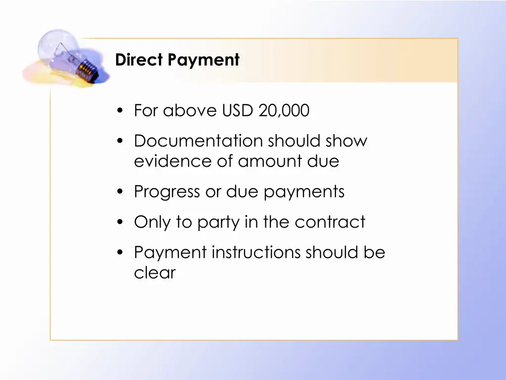 direct payment 1