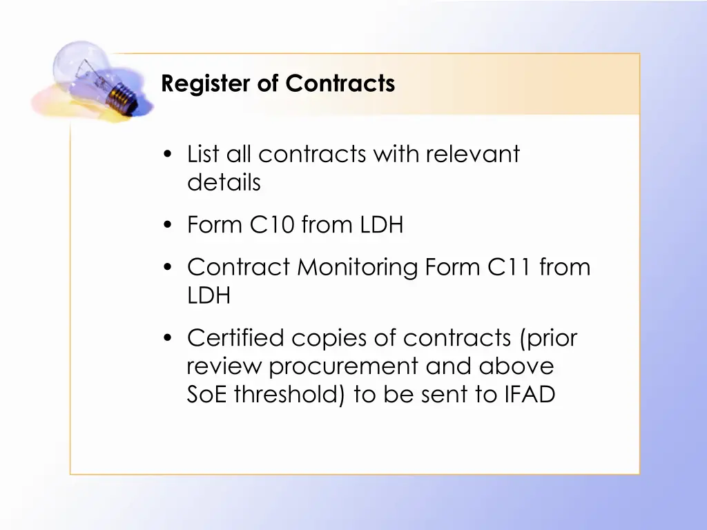 register of contracts