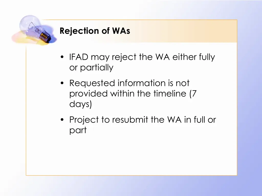 rejection of was