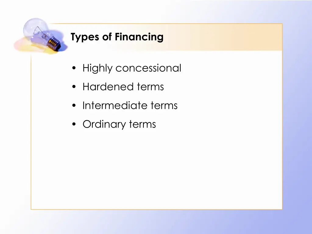 types of financing