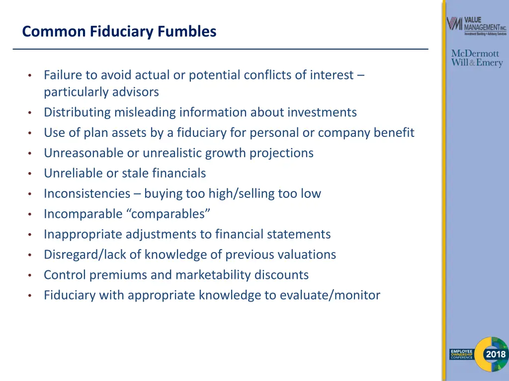 common fiduciary fumbles