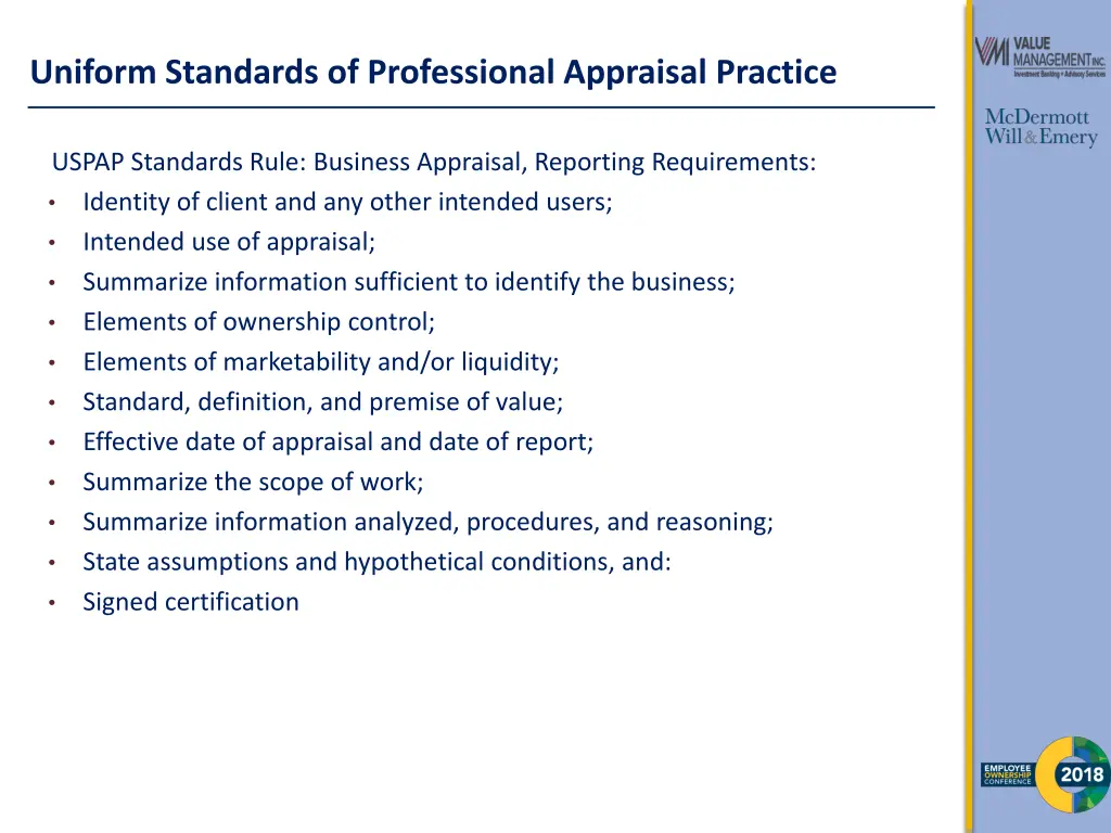 uniform standards of professional appraisal