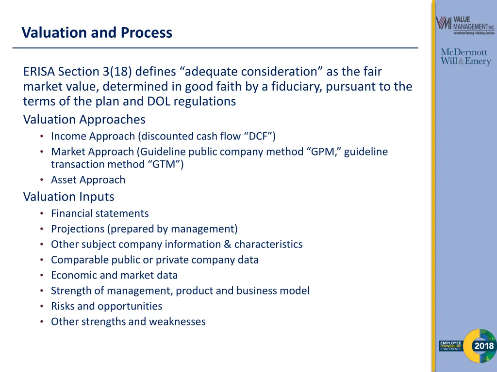 valuation and process