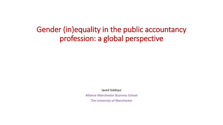 gender in equality in the public accountancy