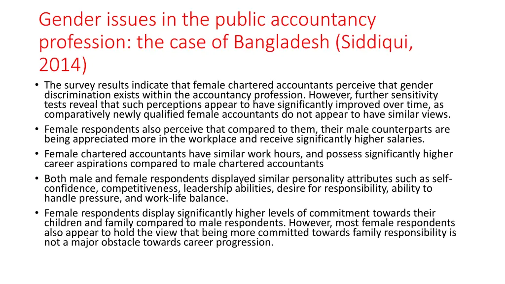 gender issues in the public accountancy