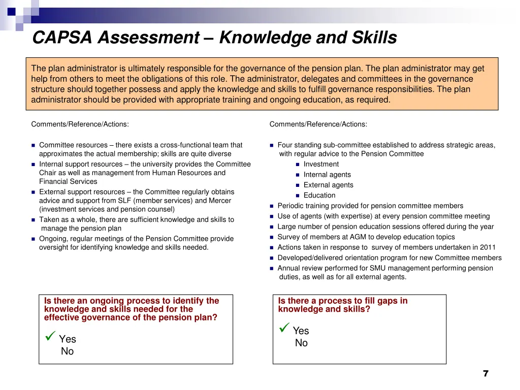 capsa assessment knowledge and skills