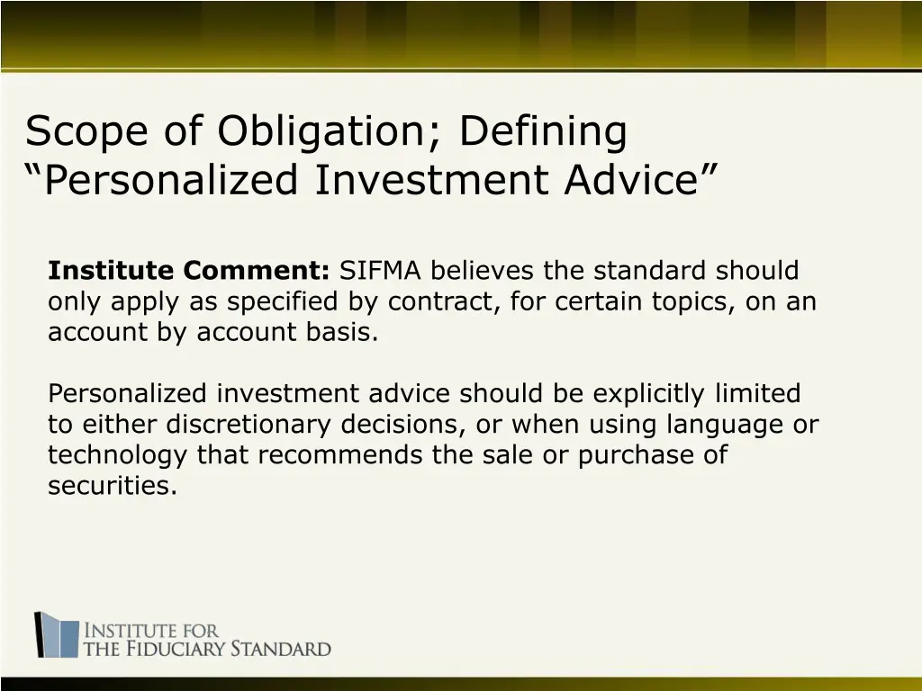 scope of obligation defining personalized 1