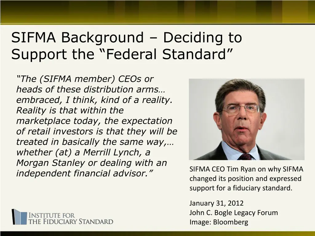 sifma background deciding to support the federal