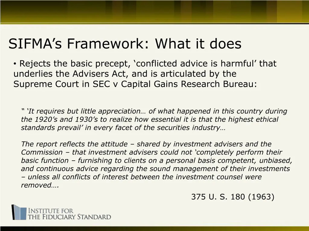 sifma s framework what it does