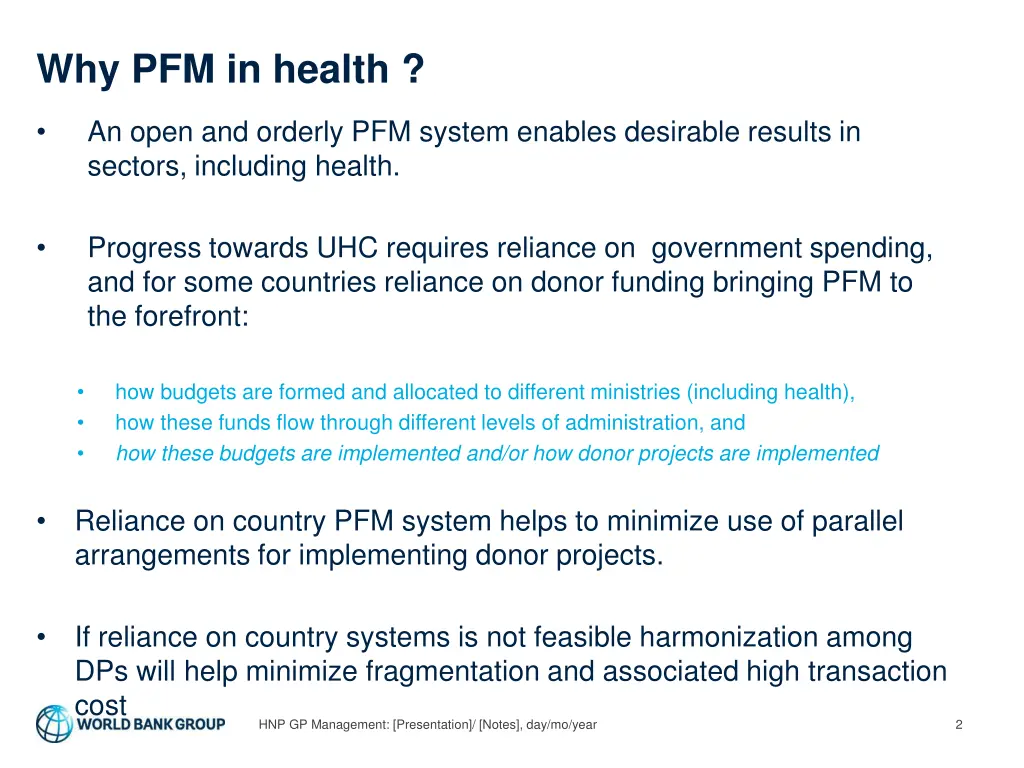 why pfm in health